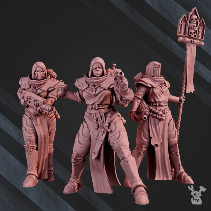 War Sisters Novice Squad (Set of 3) | OFFICIAL PREMIUM 8K RESOLUTION Miniatures by Dakka Dakka