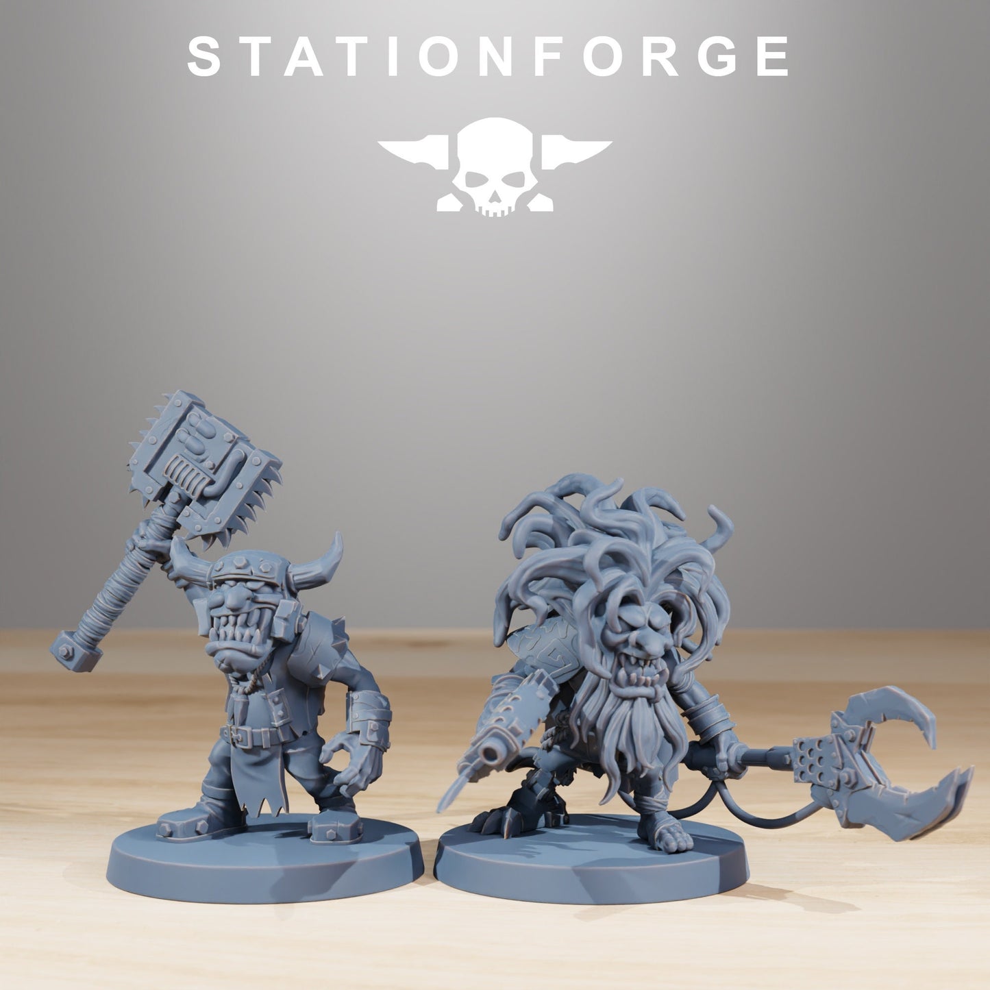 Gob Infantry (Set of 11) + Base(s) by StationForge | 8K Resin Printed Miniatures | Grimdark | Space Orks | Greenskins | Orc | Goblins