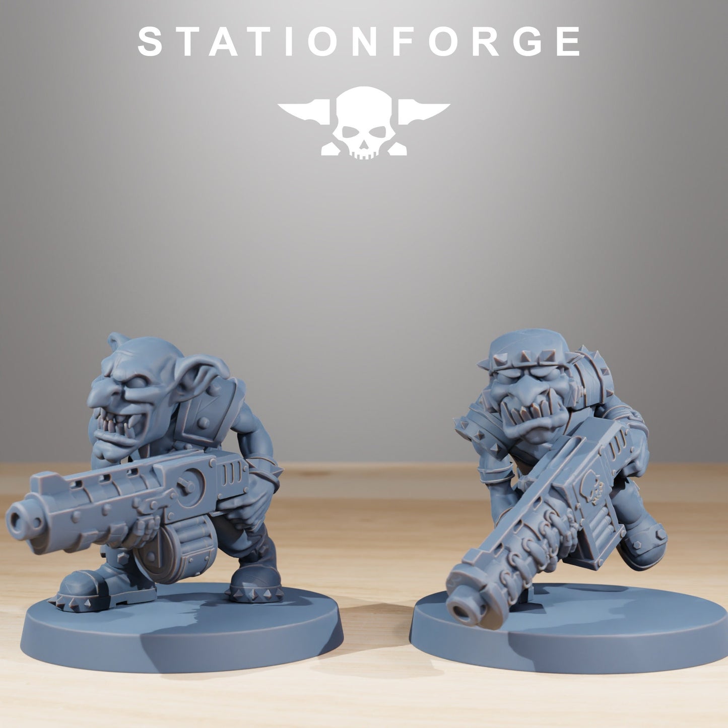 Gob Infantry (Set of 11) + Base(s) by StationForge | 8K Resin Printed Miniatures | Grimdark | Space Orks | Greenskins | Orc | Goblins