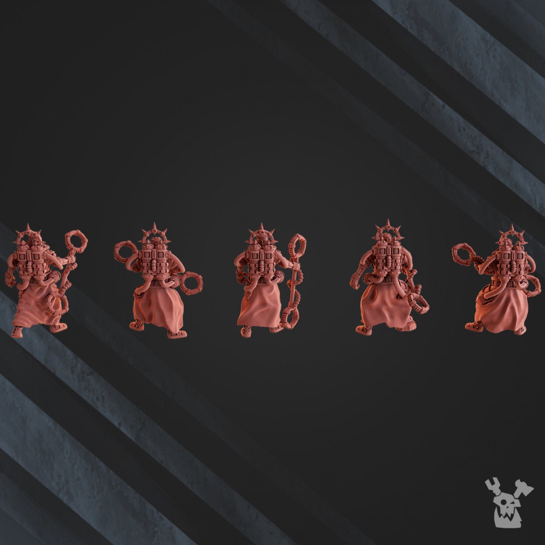 Machine Cult Shock Priests Staffs (5 Models) - | 8K Resin Printed Miniature | Machine Cult | Mechanicus | Grimdark Future | by DakkaDakka