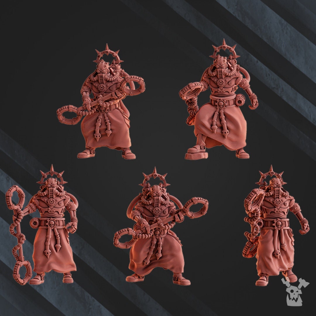 Machine Cult Shock Priests Staffs (5 Models) - | 8K Resin Printed Miniature | Machine Cult | Mechanicus | Grimdark Future | by DakkaDakka