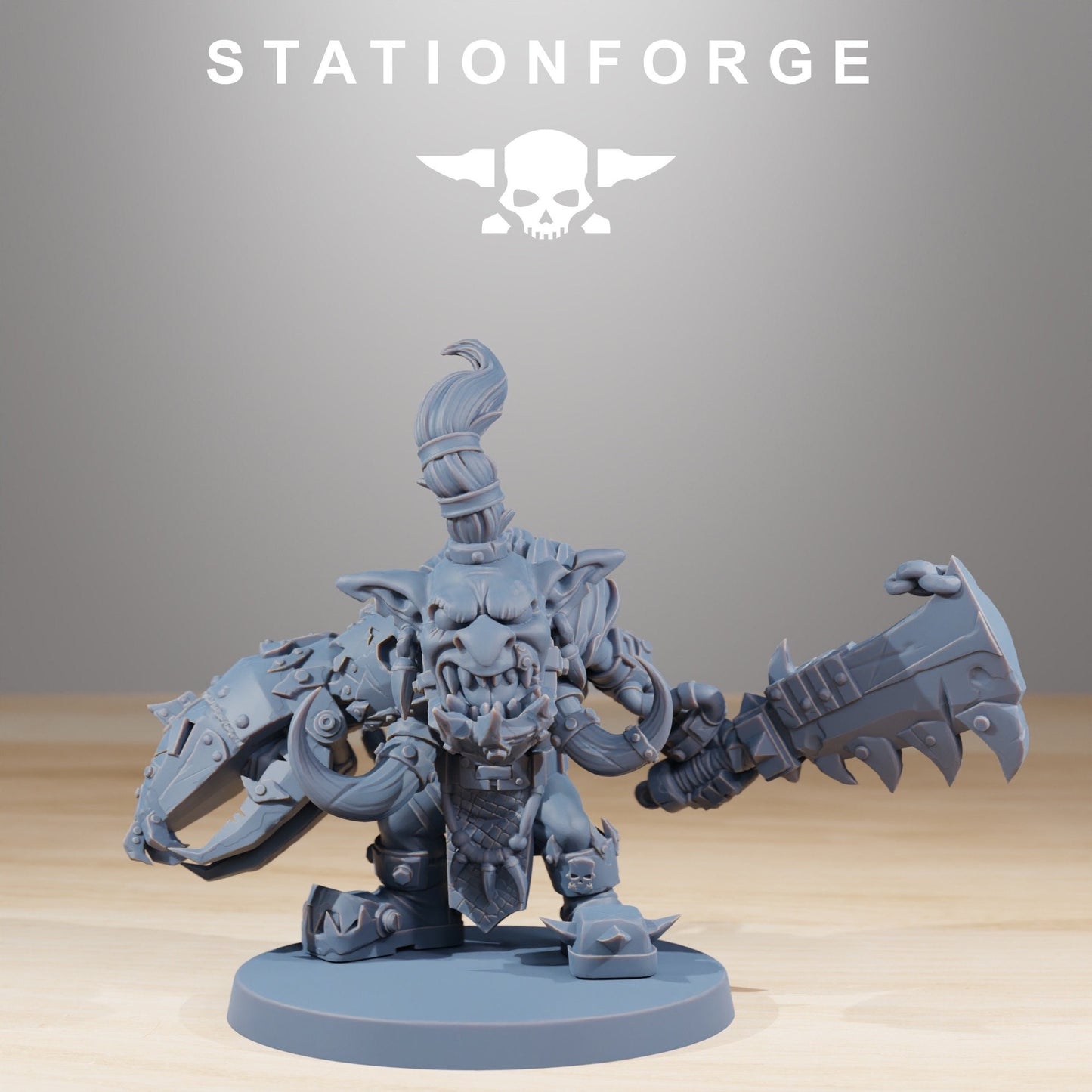 Gobs Berserkers (Set of 11) + Base(s) by StationForge | 8K Resin Printed Miniatures | Grimdark | Space Orks | Greenskins | Orc | Goblins