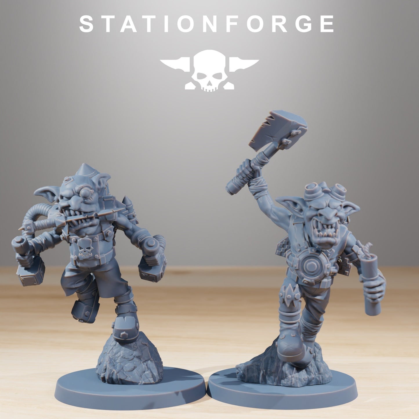 Gobs Jetsters (Set of 10) + Base(s) by StationForge | 8K Resin Printed Miniatures | Grimdark | Space Orks | Greenskins | Orc | Goblins