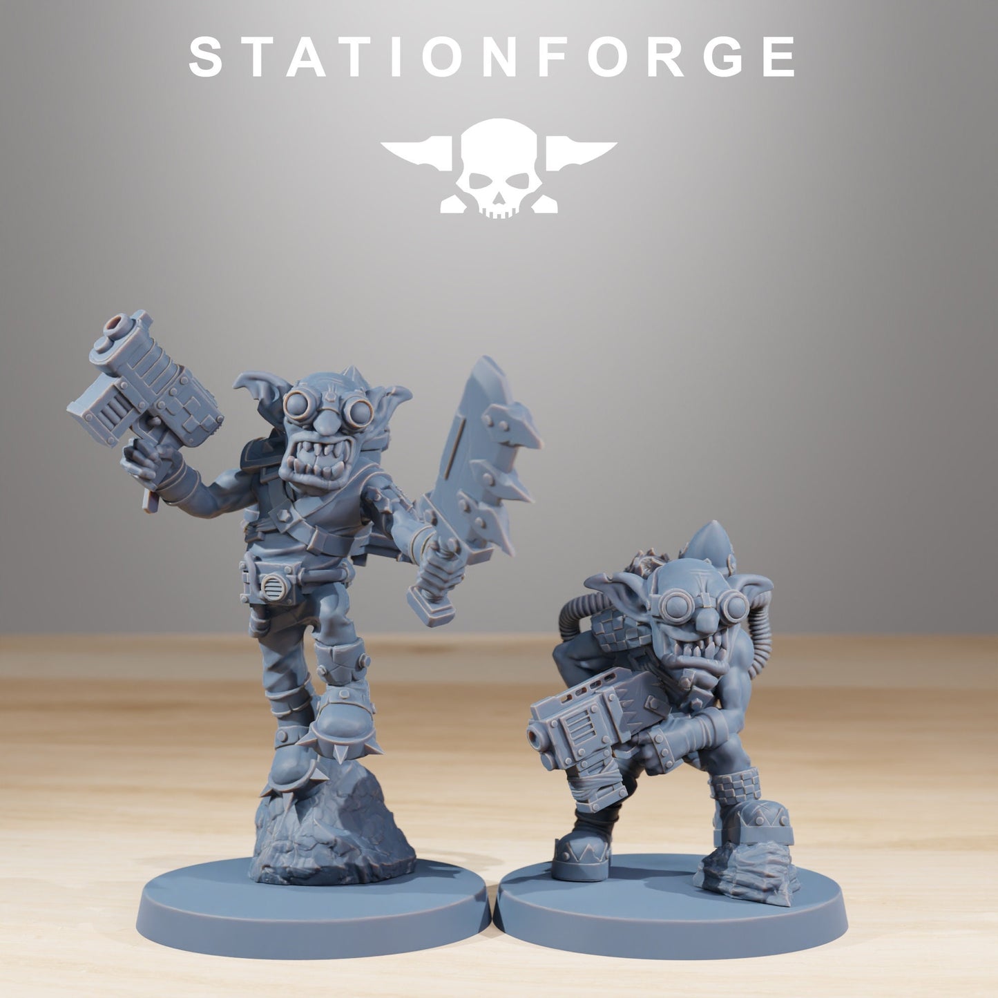 Gobs Jetsters (Set of 10) + Base(s) by StationForge | 8K Resin Printed Miniatures | Grimdark | Space Orks | Greenskins | Orc | Goblins