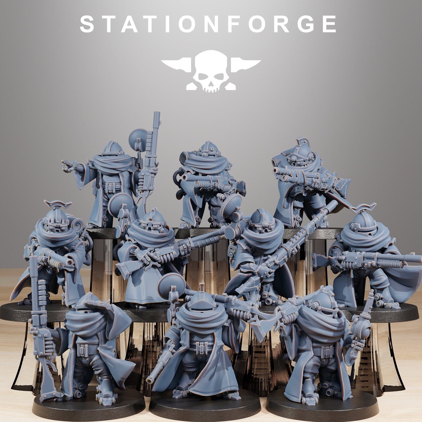 Scavenger Advanced Junkards (Set of 10) + Base(s) by Station Forge - Mechanicus | Mars Tech Priests | Machine Cult | Grimdark Future