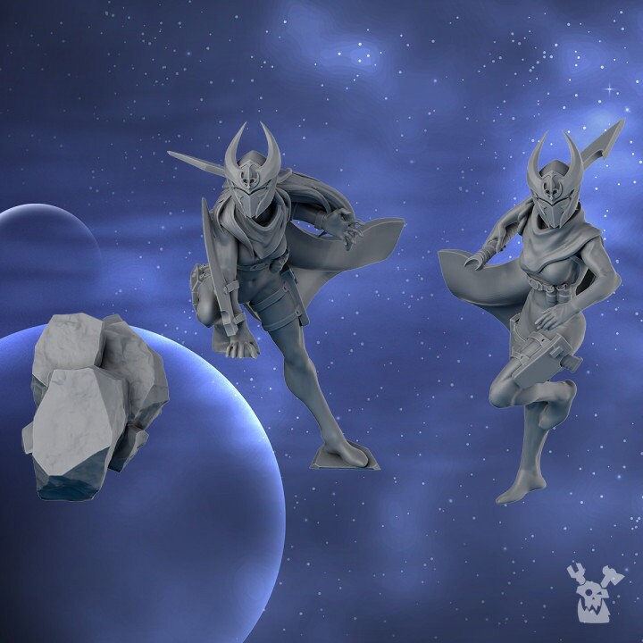 Daughters of Silence (Set of 2) by DakkaDakka Miniatures - Grimdark Future | Sororitas | Sisters | Nuns | Silence | Angels | Gothic | Adepta