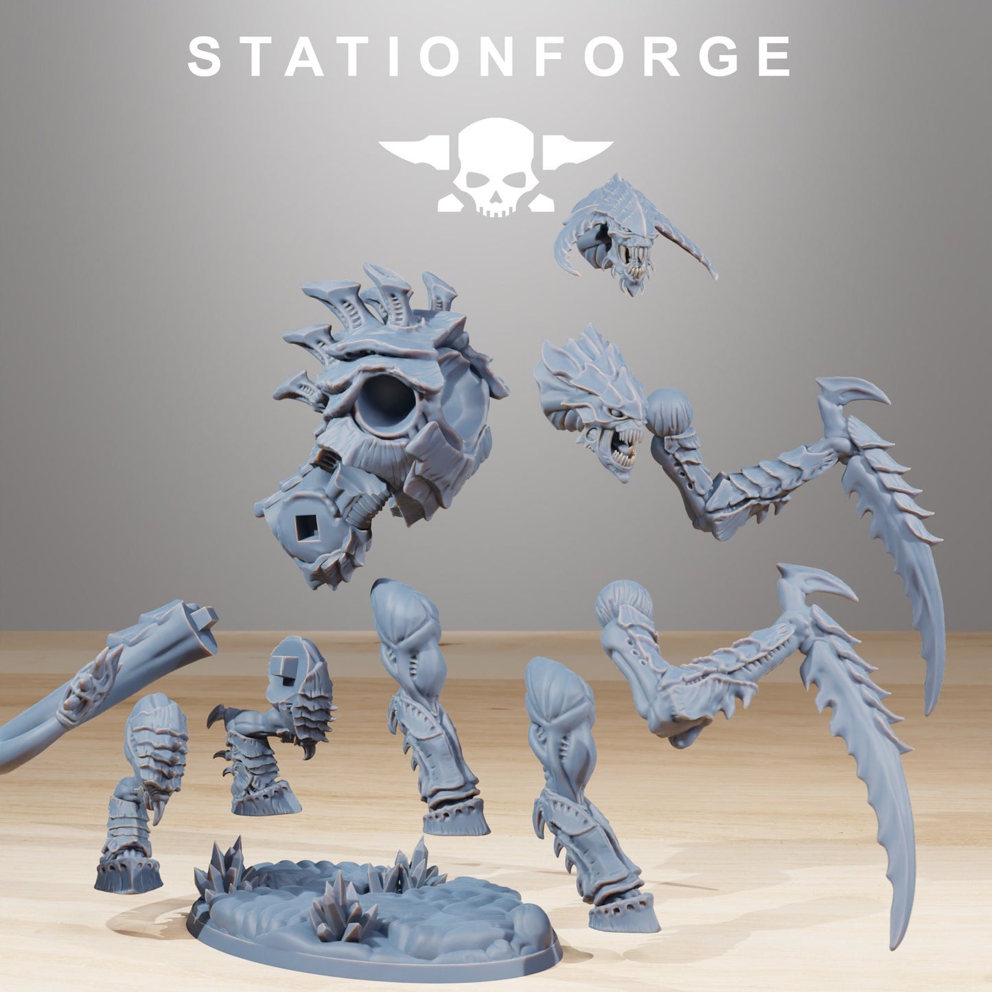 Xenarid Necrothorn (1 Model) + Base(s) by StationForge - Xeno | Alien | Predator | Tyrant | Hive Mind | Alternative Proxy