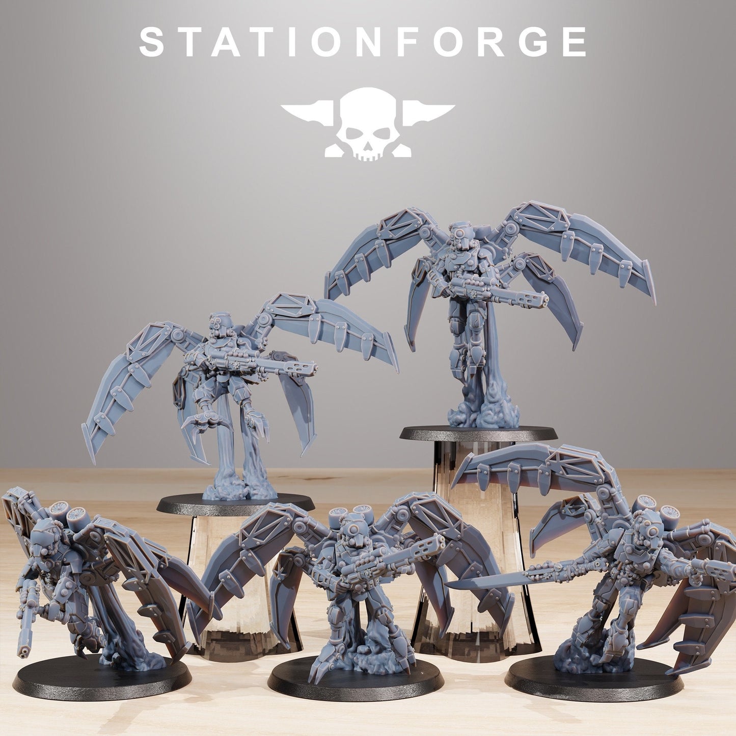 Scavenger Strikers #2 (Set of 5) + Base(s) by Station Forge - Mechanicus | Waste Nomads | Mars Tech Priests | Machine Cult | Grimdark Future