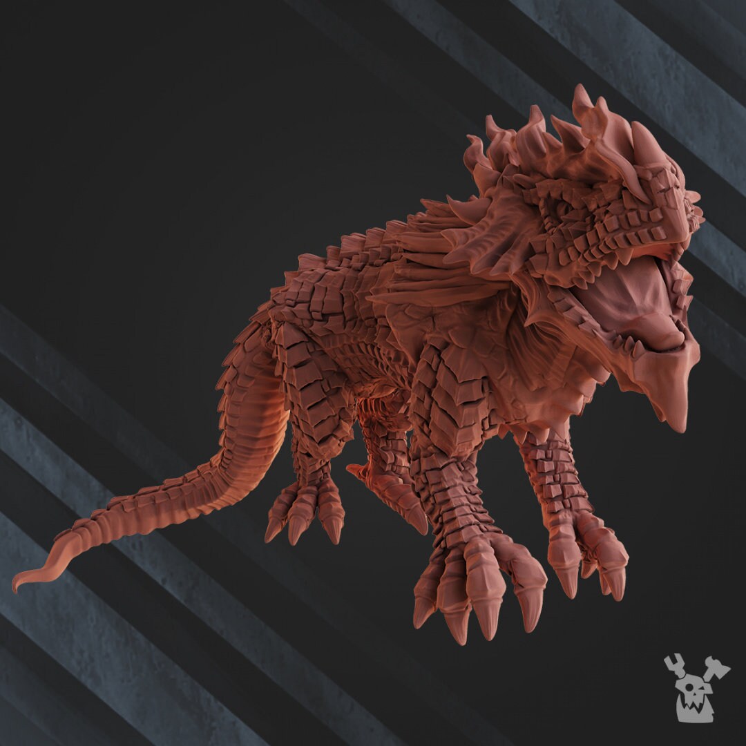 Deinar Fire Lizard Handler 12K UHD by DakkaDakka Miniatures | Grimdark Future | Fire Lizard | Space Warriors | Marine Knights