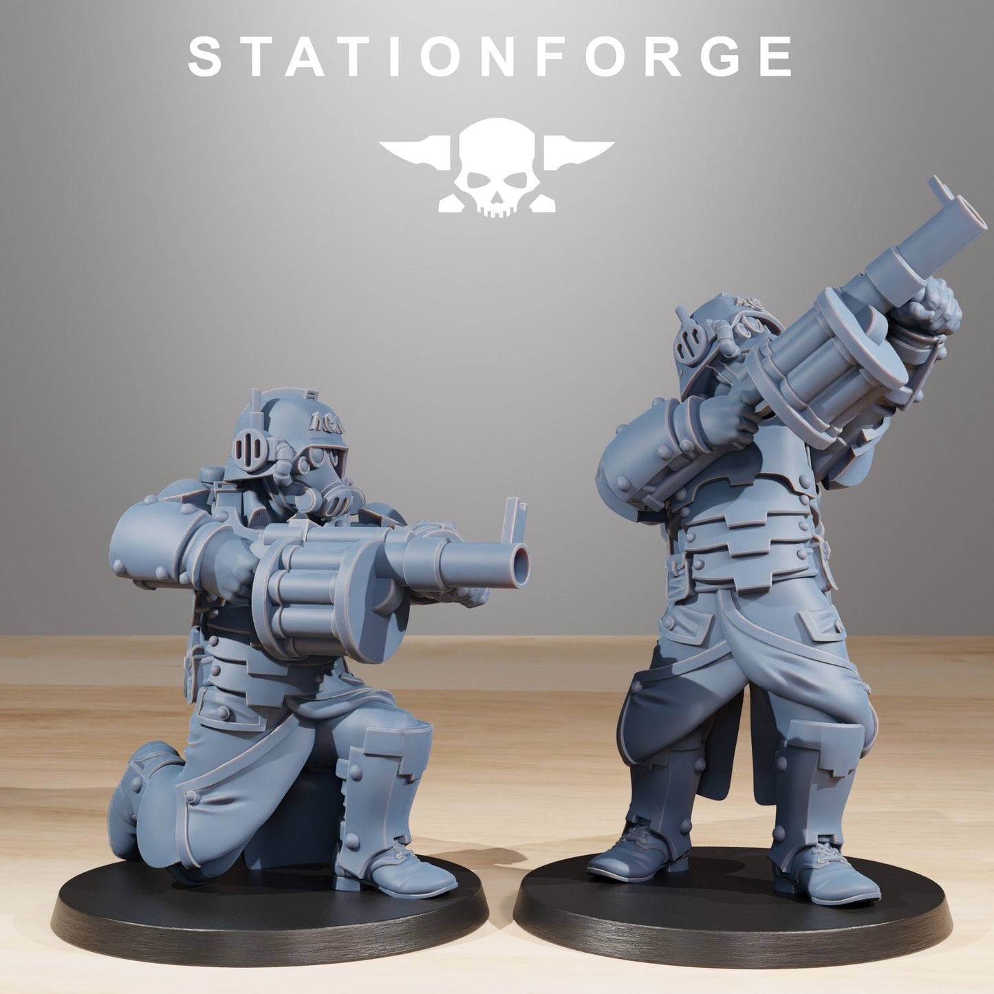 GrimGuard Tinkers (Set of 10) + Base(s) by Station Forge Miniatures - Grimdark Future | Astra Militarum | Imperial Guard | Death Division