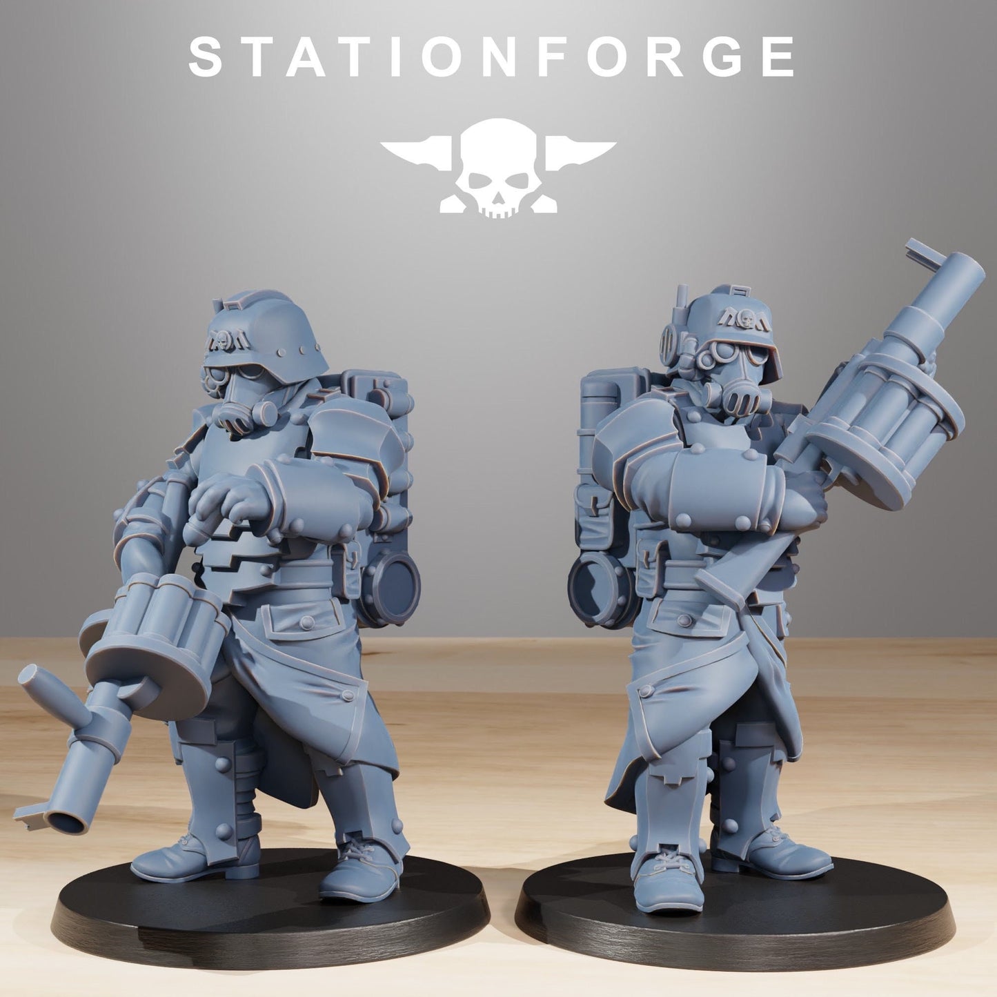 GrimGuard Tinkers (Set of 10) + Base(s) by Station Forge Miniatures - Grimdark Future | Astra Militarum | Imperial Guard | Death Division