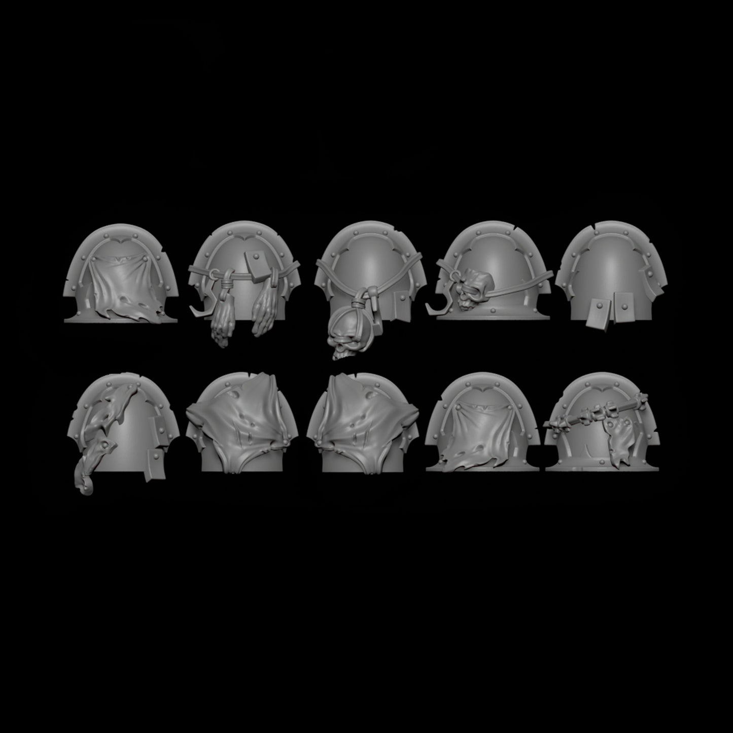 Vampiric Knight Shoulderpads (Set of 10) [BlackRose Miniatures]