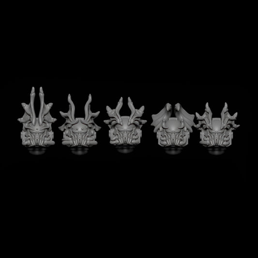Vampiric Knight Raider Heads (Set of 5) [BlackRose Miniatures]