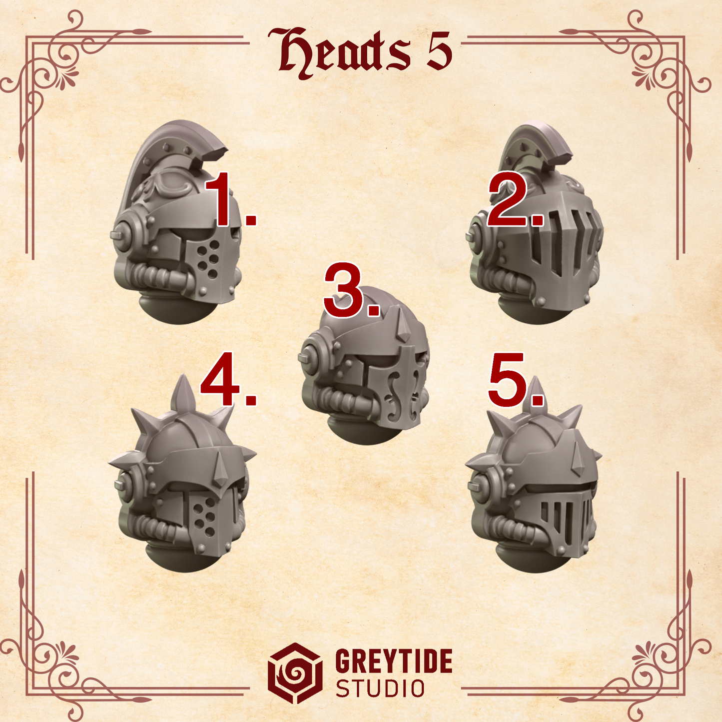 Crimson Lords Heads Ver.5 (Set of 5) [Greytide Studio]