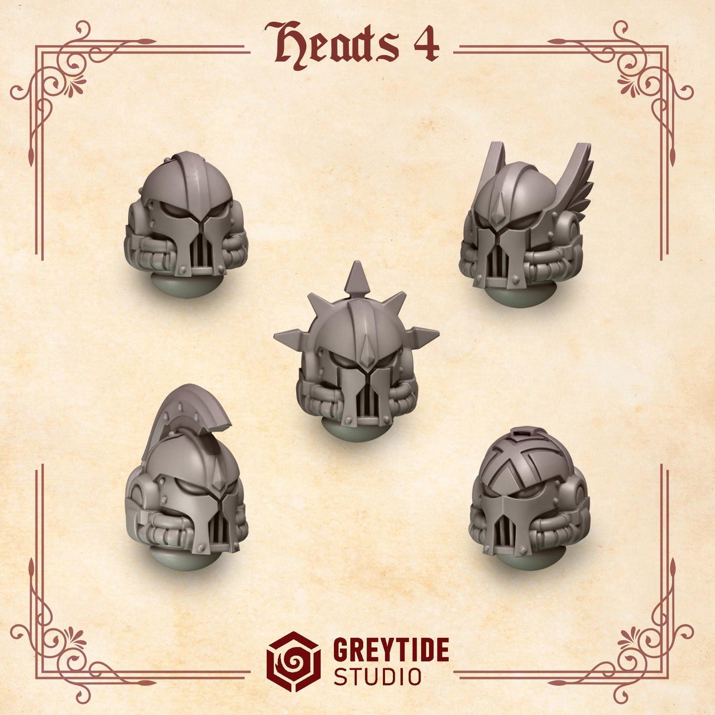 Crimson Lords Heads Ver.4 (Set of 5) [Greytide Studio]