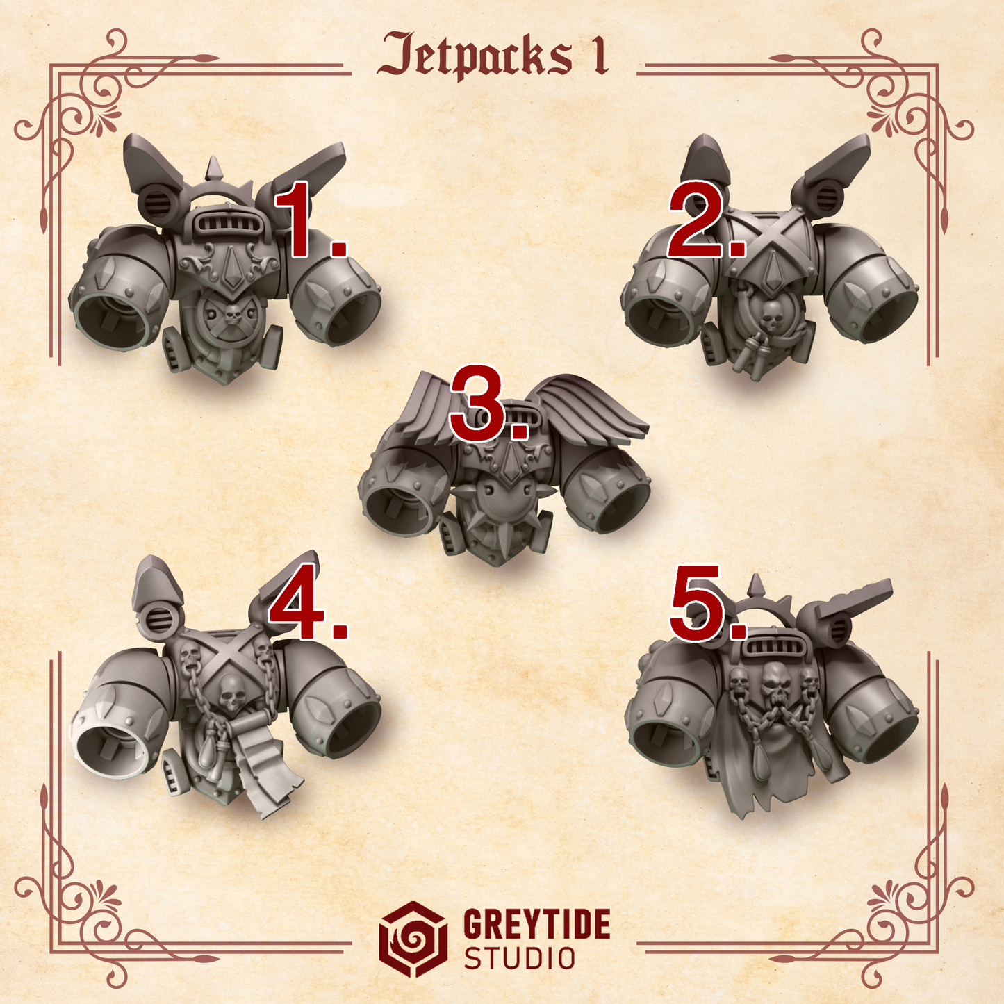 Crimson Lords Jetpacks (Set of 5) [Greytide Studio]