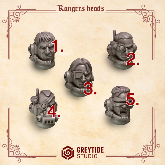 Crimson Lords Rangers Heads (Set of 5) [Greytide Studio]
