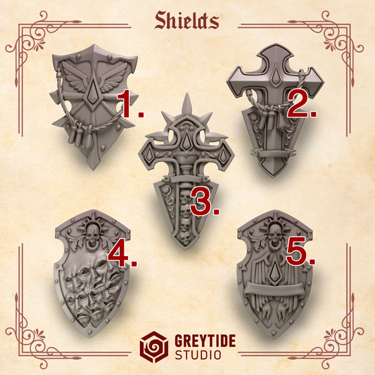 Crimson Lords Shields (Set of 5) [Greytide Studio]