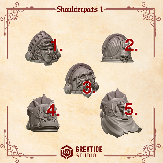 Crimson Lords Shoulderpads Honor Guards (Set of 5) [Greytide Studio]