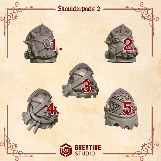 Crimson Lords Shoulderpads Blood Knights (Set of 5) [Greytide Studio]