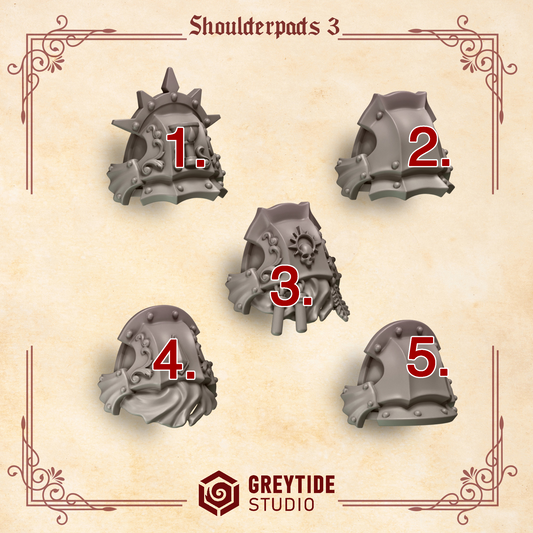 Crimson Lords Shoulderpads Red Keepers (Set of 5) [Greytide Studio]