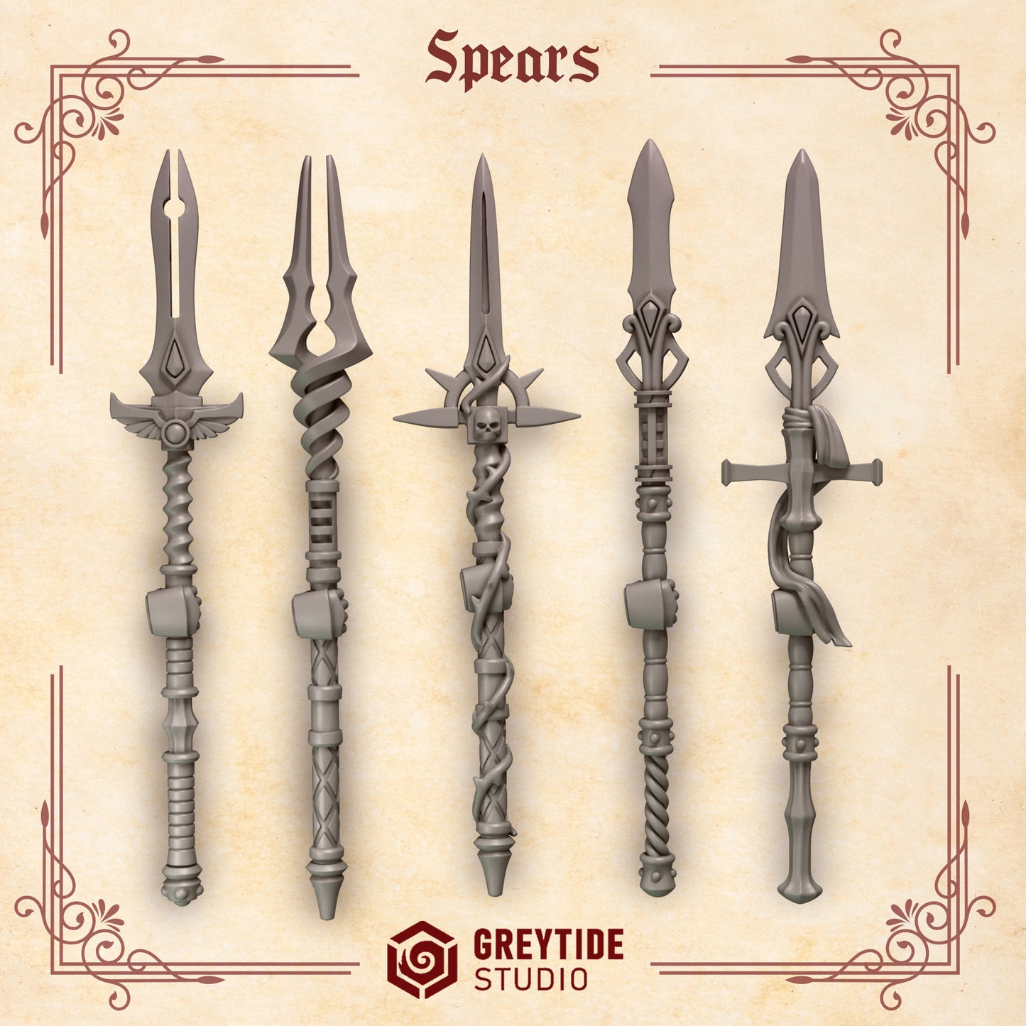 Crimson Lords Spears (Set of 5) [Greytide Studio]