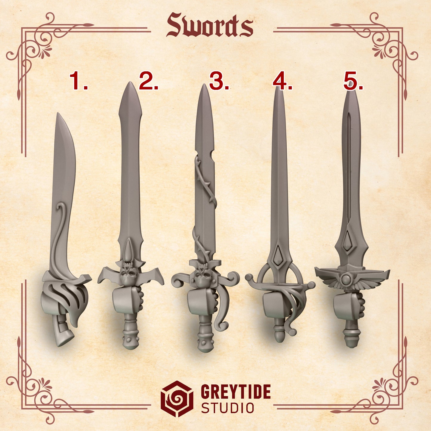 Crimson Lords Swords (Set of 5) [Greytide Studio]