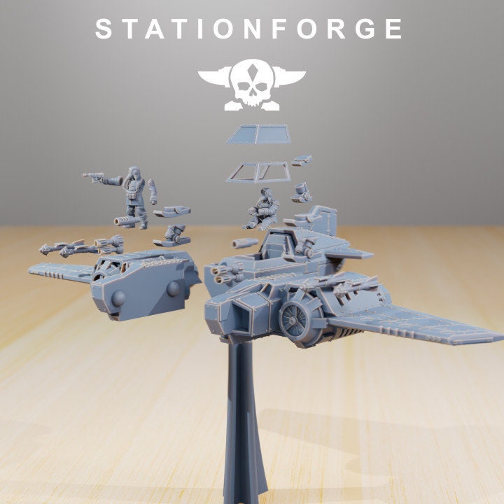GrimGuard SF-19A Fighter Plane by Station Forge Miniatures