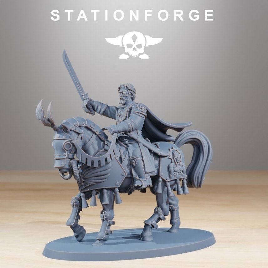 National Guard Cavalry Commanders - 3 Modular Miniatures - 8K Resolution by Station Forge