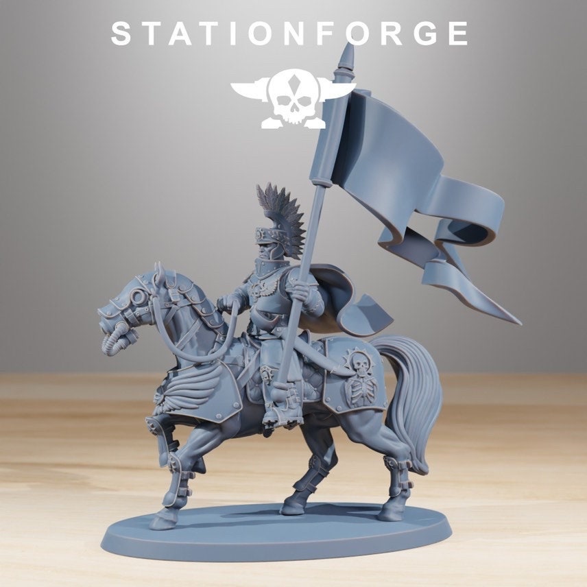 National Guard Cavalry Commanders - 3 Modular Miniatures - 8K Resolution by Station Forge