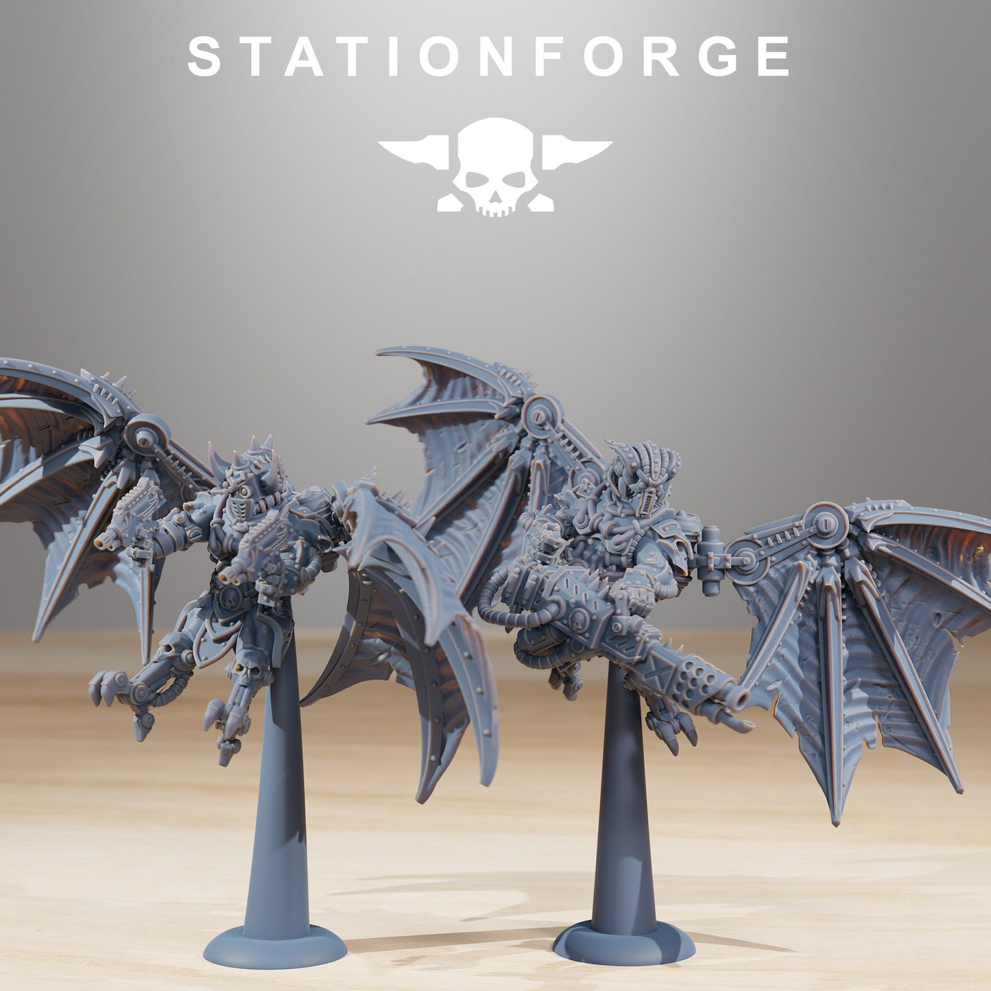 Pythonicus Flyers (Set of 10) | Scavenger Cultist Tech Priests Devout Winged Air Support | 8k High Detail Resin Print by Station Forge