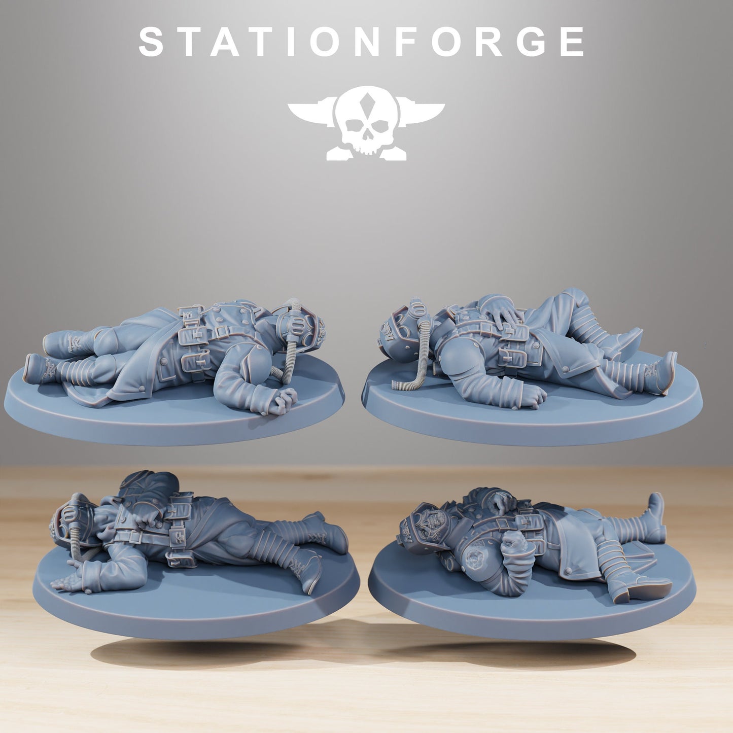 GrimGuard The Fallen (Set of 16) by StationForge Miniatures - Grimdark Future | Guardsmen | Fallen Soldiers | Death Division | Imperial