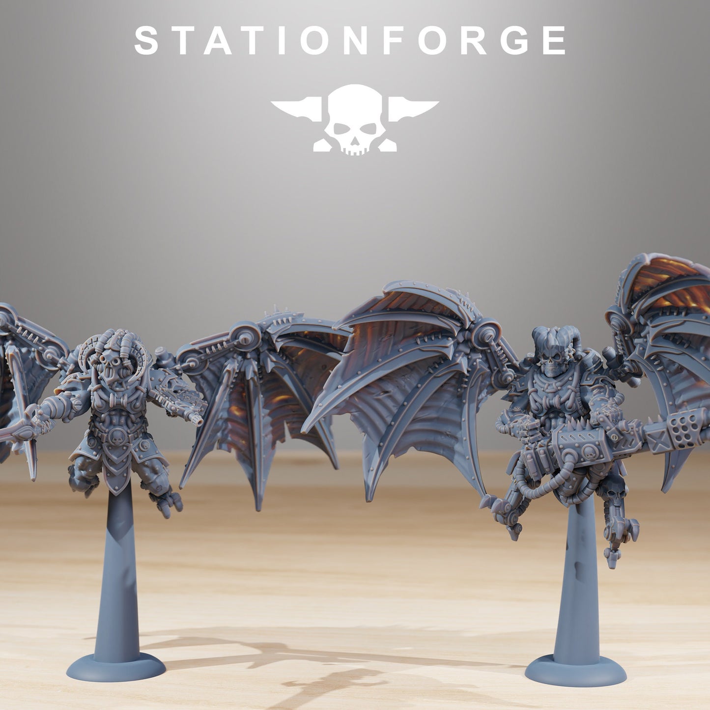 Pythonicus Flyers (Set of 10) | Scavenger Cultist Tech Priests Devout Winged Air Support | 8k High Detail Resin Print by Station Forge
