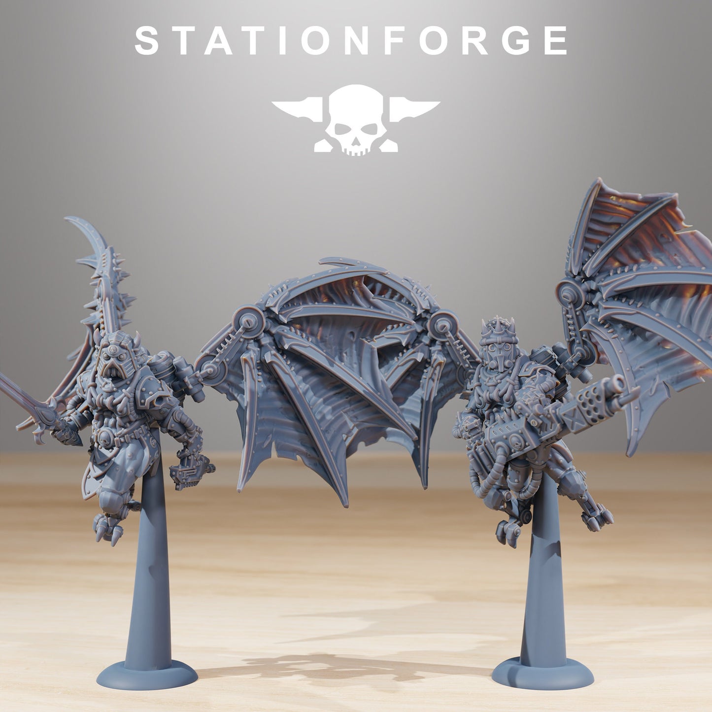 Pythonicus Flyers (Set of 10) | Scavenger Cultist Tech Priests Devout Winged Air Support | 8k High Detail Resin Print by Station Forge