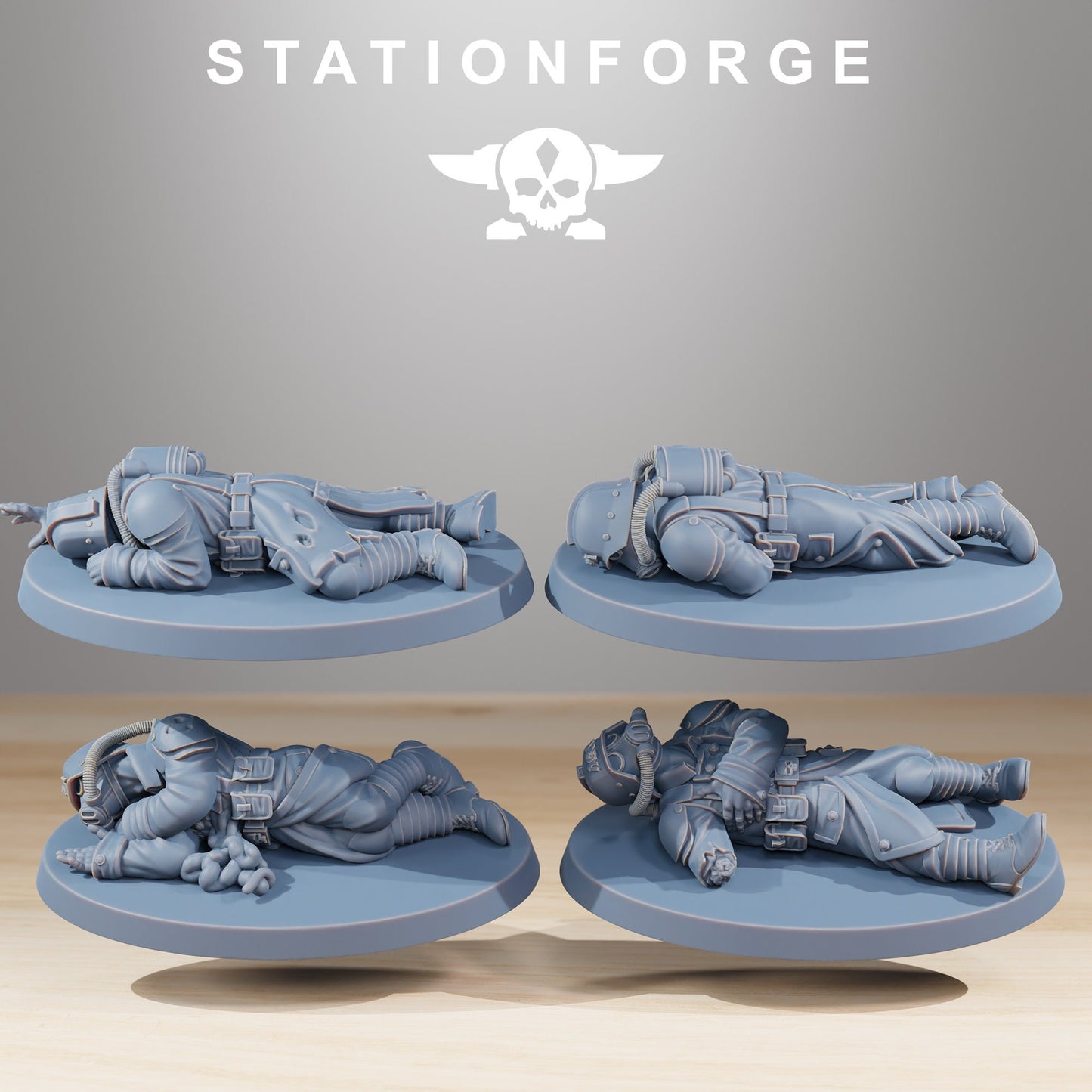GrimGuard The Fallen (Set of 16) by StationForge Miniatures - Grimdark Future | Guardsmen | Fallen Soldiers | Death Division | Imperial