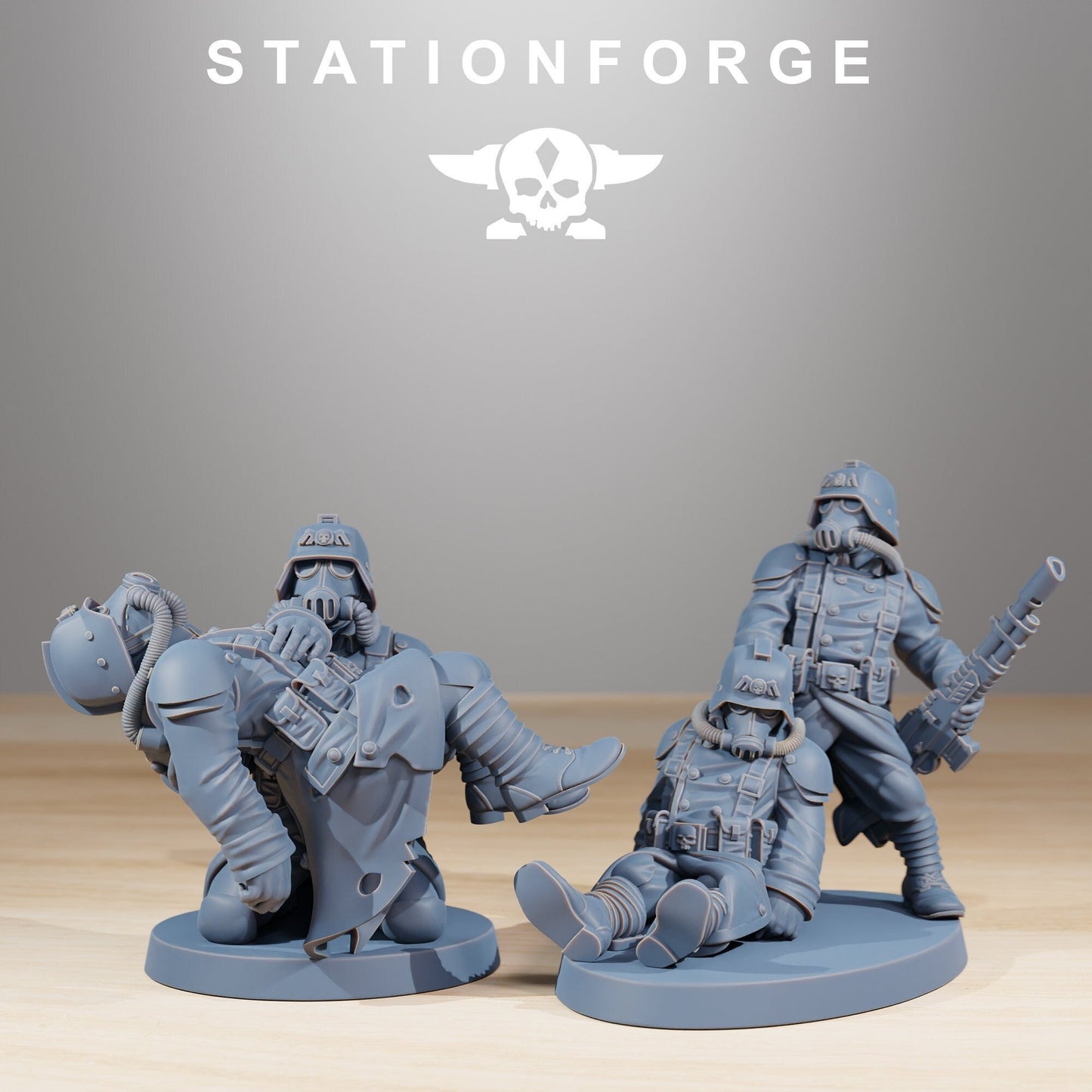 GrimGuard The Fallen (Set of 16) by StationForge Miniatures - Grimdark Future | Guardsmen | Fallen Soldiers | Death Division | Imperial