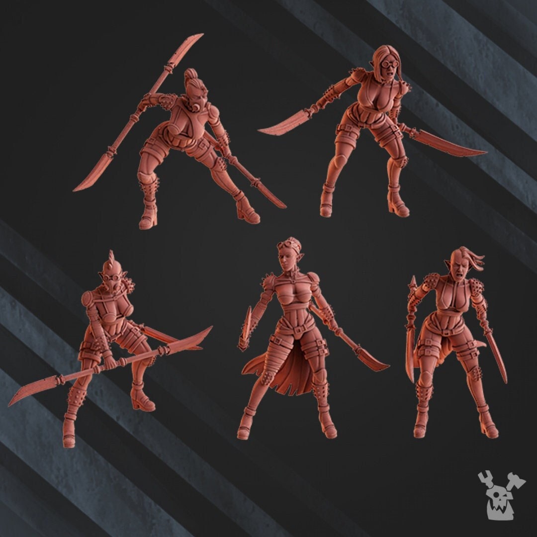 Witches of Alves Jet-Biker Raiders (5 Models) - | 8K Resin Printed Miniature | Drow Night Demon Witches | Grimdark Future | by DakkaDakka