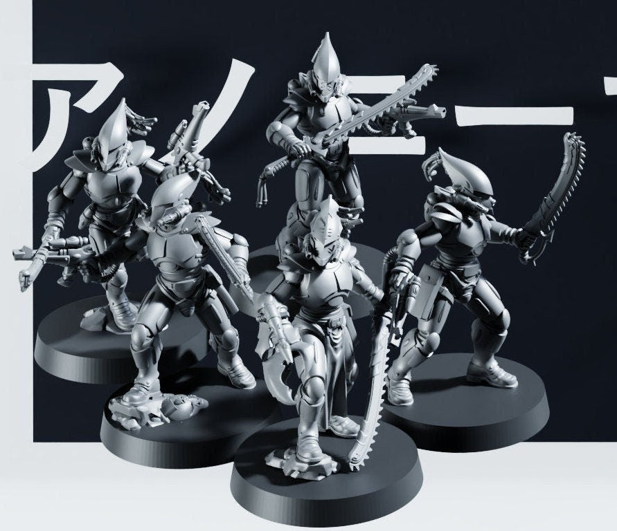 Dust Pythons Squad (Set of 5) + Base(s) by アノニーマウス Miniatures