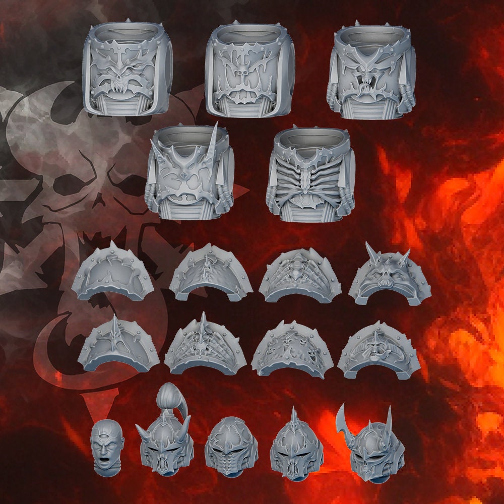 Indivisible Legion Exalted Squad by DakkaDakka Miniatures - | Grimdark Future | Space Sci-Fi Knights | Heretic Cultists | Chaos