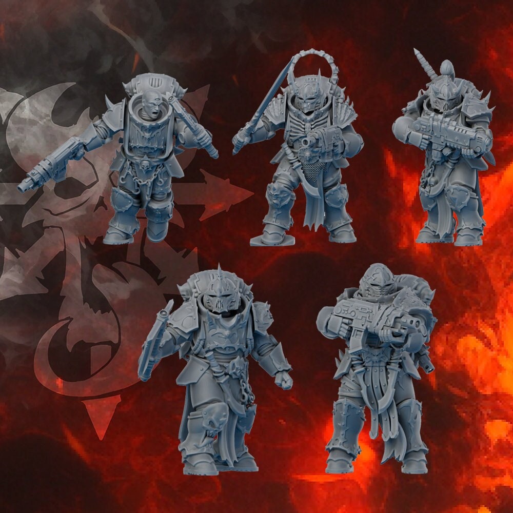 Indivisible Legion Exalted Squad by DakkaDakka Miniatures - | Grimdark Future | Space Sci-Fi Knights | Heretic Cultists | Chaos