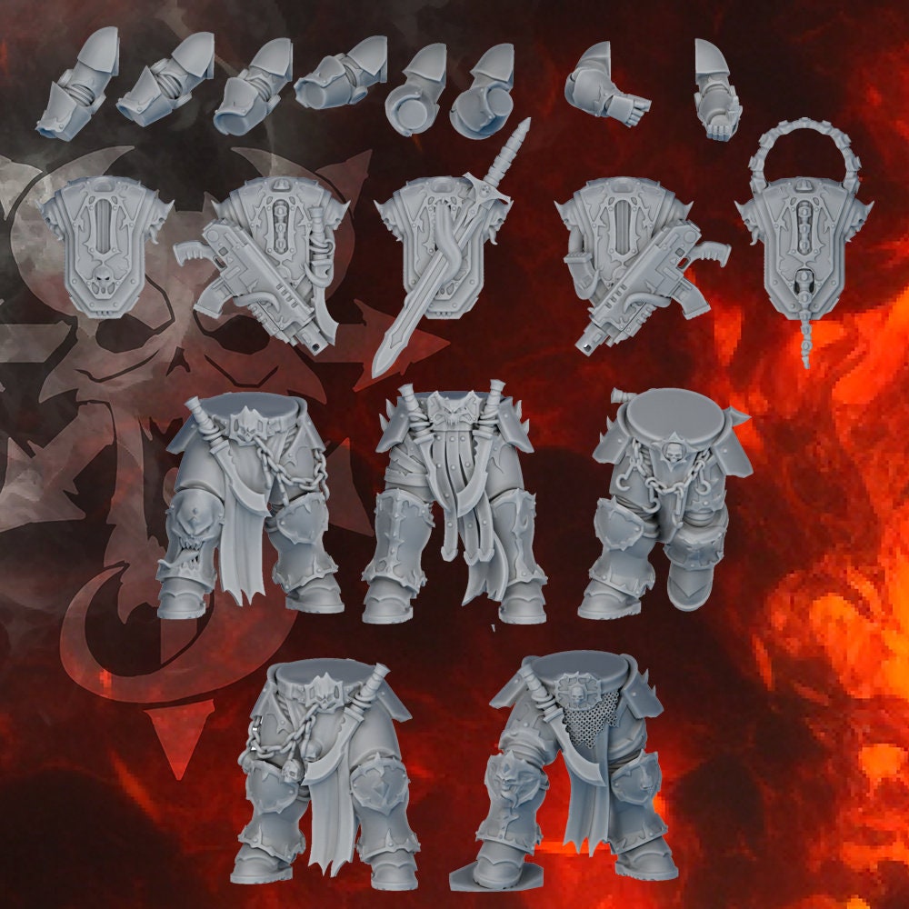 Indivisible Legion Exalted Squad by DakkaDakka Miniatures - | Grimdark Future | Space Sci-Fi Knights | Heretic Cultists | Chaos