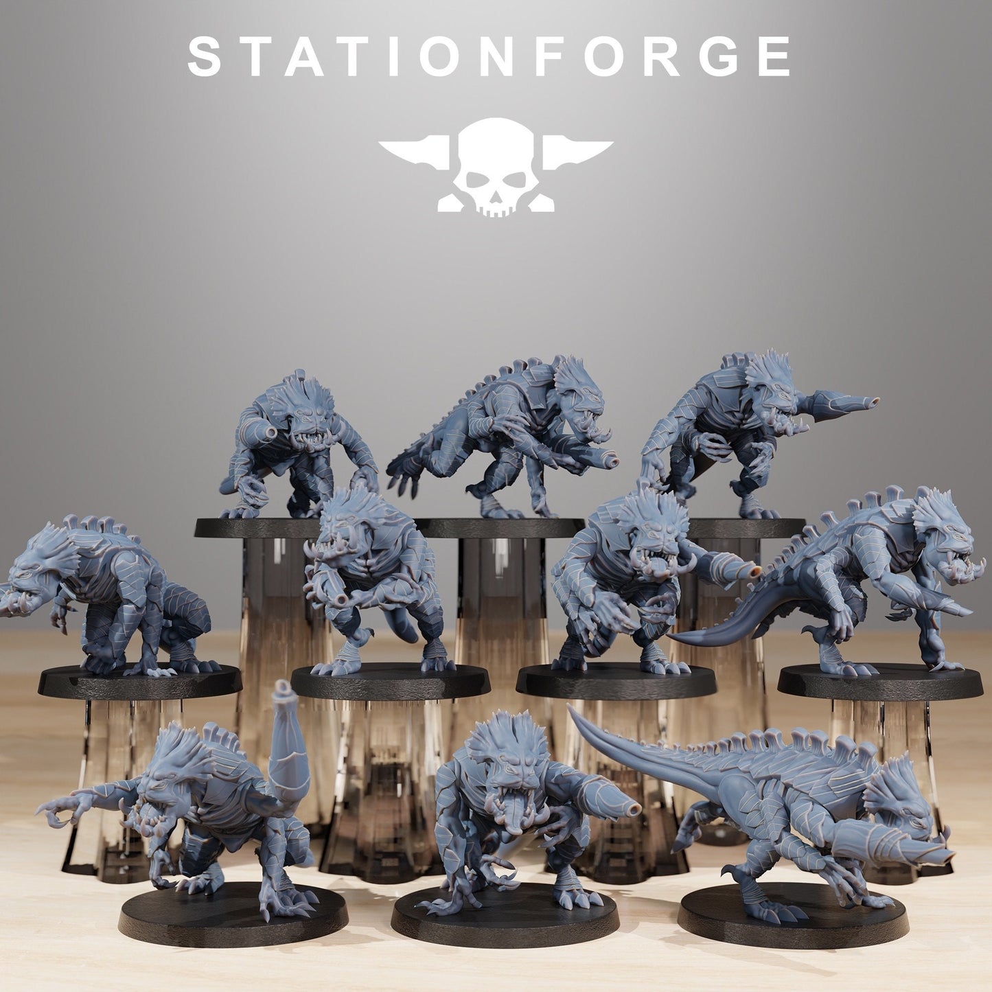 Xenarid Infantry + Base(s) by StationForge - Xenos | Alien | Prime | Gaunts | Hive Lord | Leviathan | Neurotyrant | Screamer