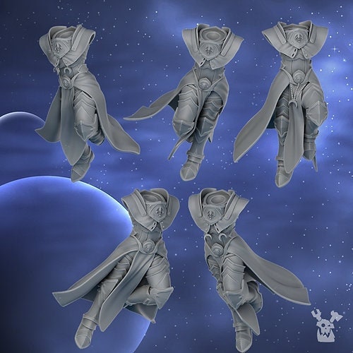 Lunar Angels Bodies (Set of 5) by DakkaDakka Miniatures - Grimdark Future | Sororitas | Silence | Angels | Gothic | Adepta | Kitbash