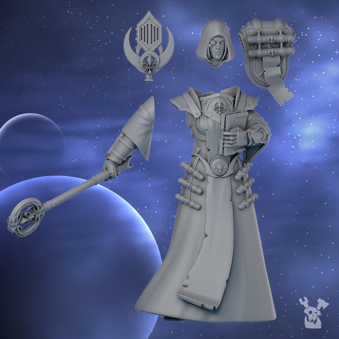 Star Scroll Keeper by DakkaDakka Miniatures - Grimdark Future | Sororitas | Sisters | Nuns | Silence | Angels | Gothic | Adepta