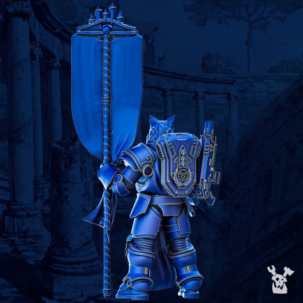 Legio Prima Victrix - Vexillum Bannerman by DakkaDakka Miniatures - Grimdark | Sci-fi Future | Ultra Space | Marine Warriors