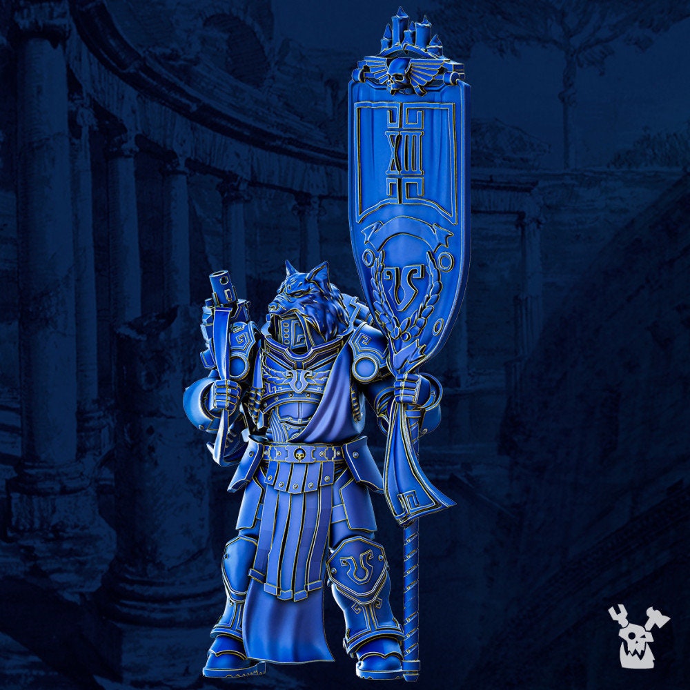 Legio Prima Victrix - Vexillum Bannerman by DakkaDakka Miniatures - Grimdark | Sci-fi Future | Ultra Space | Marine Warriors