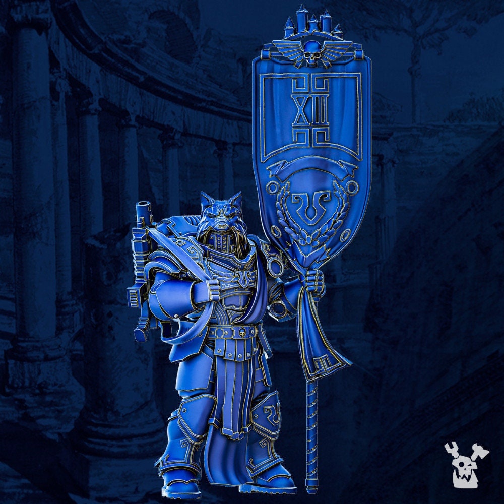 Legio Prima Victrix - Vexillum Bannerman by DakkaDakka Miniatures - Grimdark | Sci-fi Future | Ultra Space | Marine Warriors