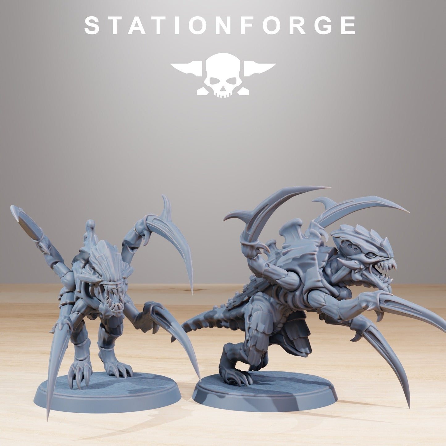 Xenarid Infantry Melee 2.0 + Base(s) by StationForge - Xenos | Alien | Prime | Gaunts | Hive Lord | Leviathan | Neurotyrant | Screamer
