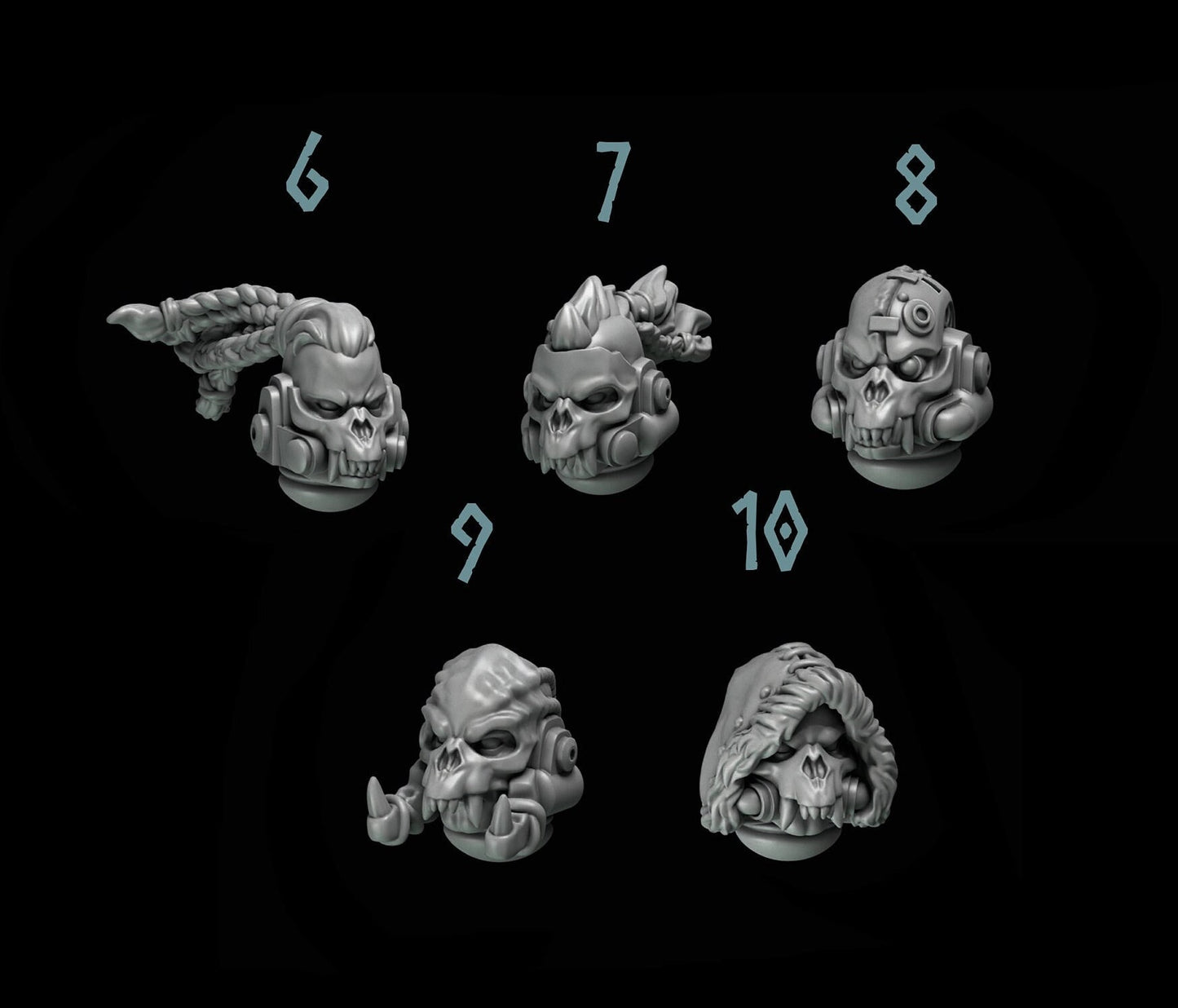 Primal Beasts Wolves [Heads #2] Elite Upgrade Kit (Set of 5)