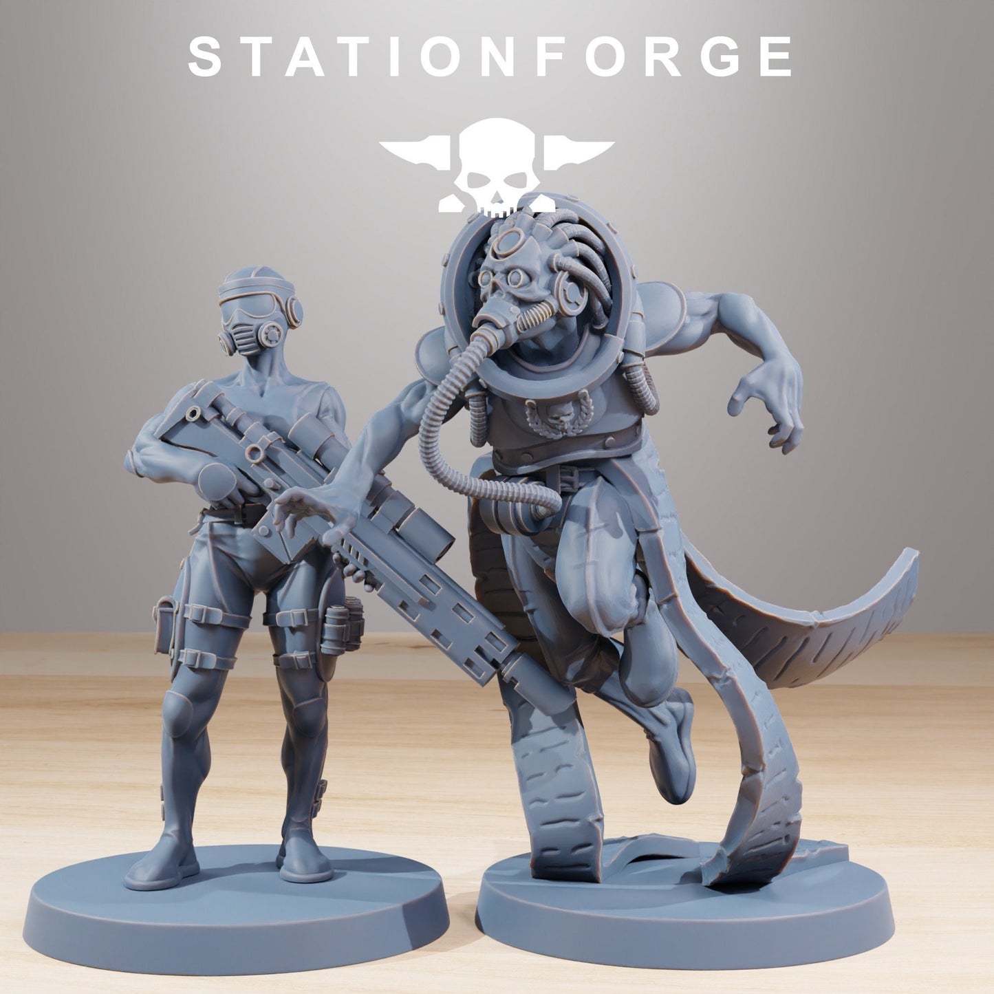 Grim Guard Bounty Hunters (Set of 10) + Base(s) 16K | 12K UHD Prints by Station Forge Miniatures